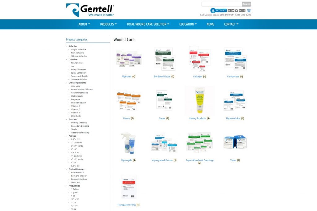 Gentell ECommerce Shop Screenshot